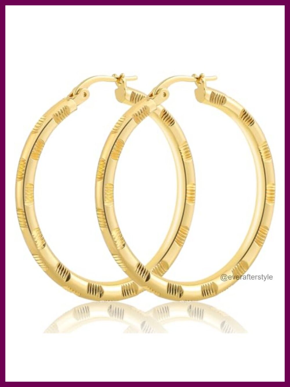 14k Gold Plated Chunky Hoop Earrings for Women Hypoallergenic Textured